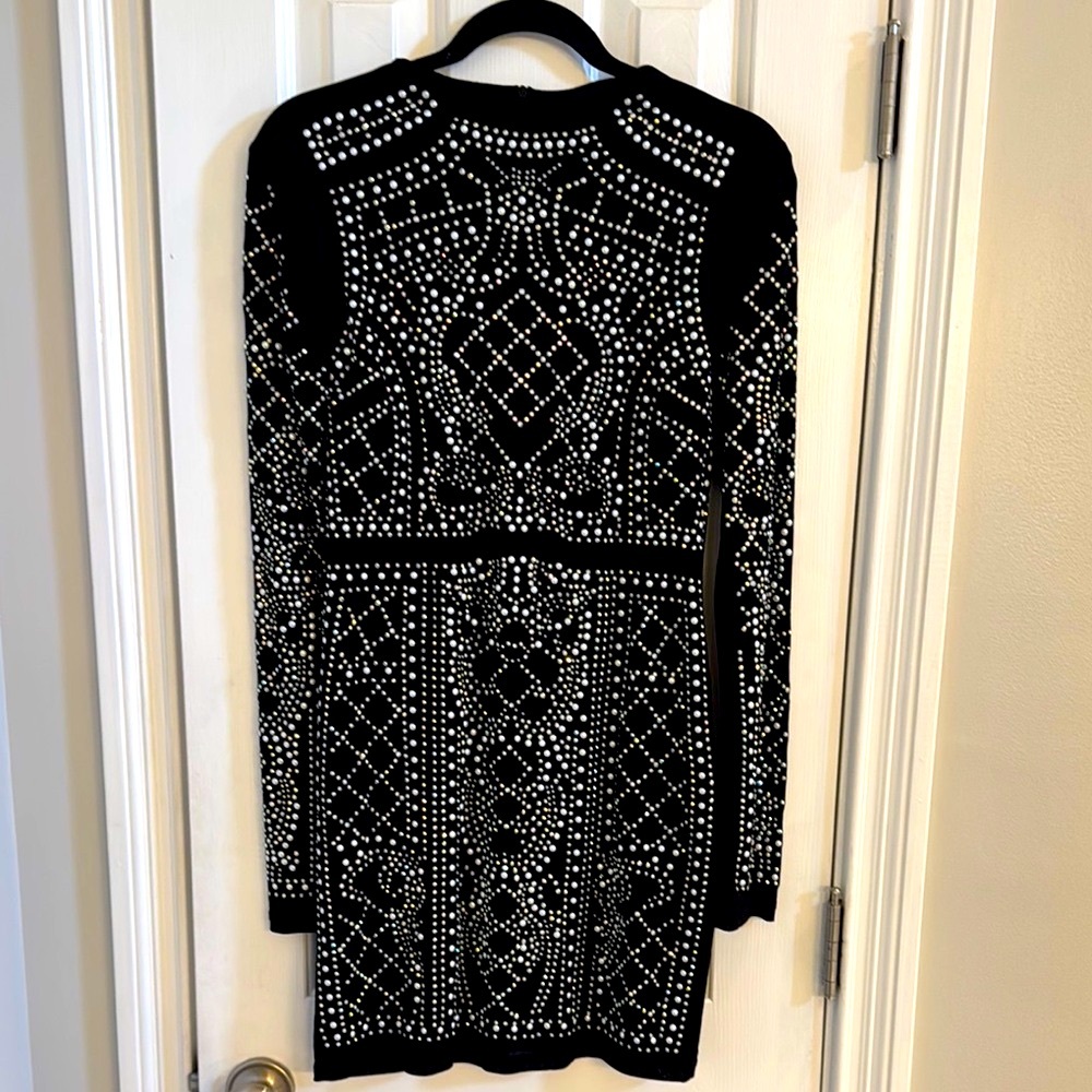 Cache Vintage Black Embellished Bodycon Dress